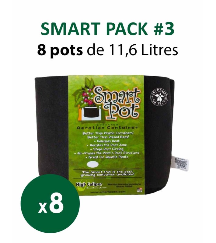 SMART PACK 3 - 11,6 L - LOT DE 8 POTS - SMART POT