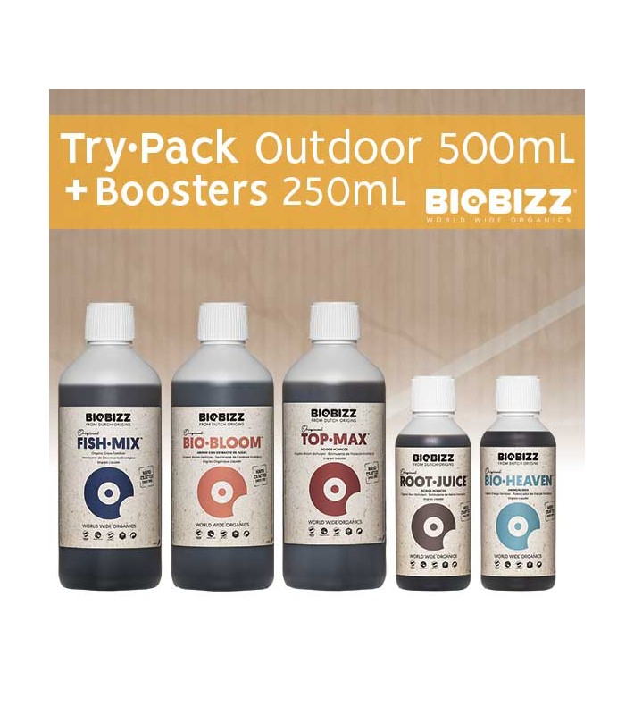 Pack Biobizz 500 mL Try-Pack Outdoor + BOOSTERS 250 mL