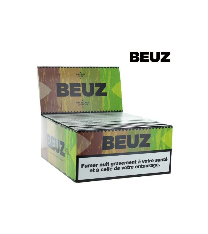 BEUZ - Boite de 50 carnets de feuilles SLIM marron