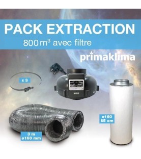 Pack Extraction 800m3 avec Filtre à Charbon - Ø 160mm