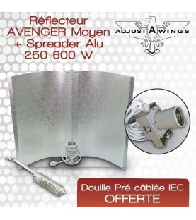 Réflecteur Adjust-A-Wing® AVENGER Moyen Précâblé + Speader ALU