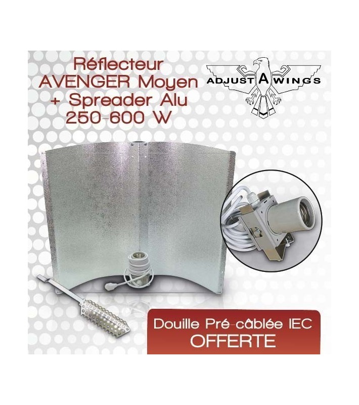 Réflecteur Adjust-A-Wing® AVENGER Moyen Précâblé + Speader ALU