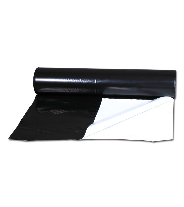 Rouleaux de Bâche Noir et Blanche 125 µm - 100 m x 2 m