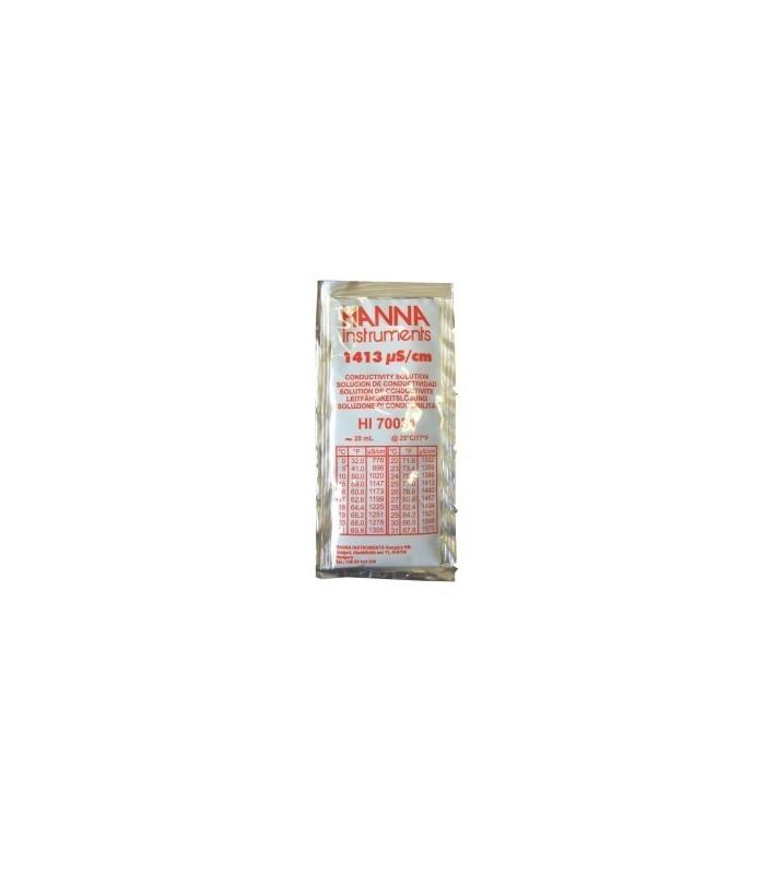 Solution d'étalonnage HANNA EC1.413 µs - 20 mL HI70031P