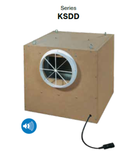 Extracteur d'air insonorisé vents KSDD 1000m3 E/S 250mm-VENTS