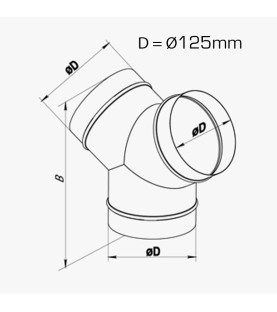 Raccord Y métal Ø125mm