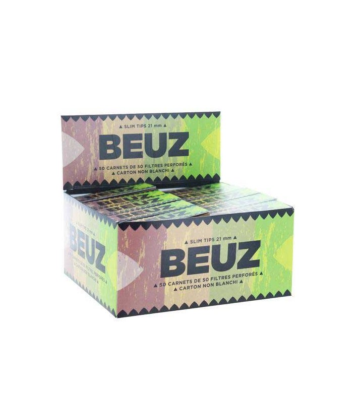 BEUZ - Boite de 50 carnets de filtres  cartons marron