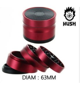 Moulin Kush Borealis 4 parties avec récupérateur 63 mm rouge