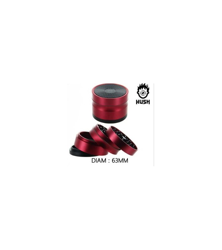 Moulin Kush Borealis 4 parties avec récupérateur 63 mm rouge