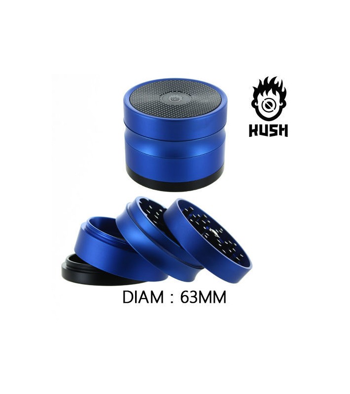 Moulin Kush Borealis 4 parties avec récupérateur 63 mm bleu