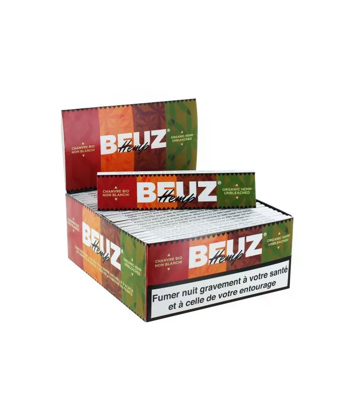 BEUZ - Boite de 50 carnets de feuilles Slim HEMP 100% Chanvre BIO
