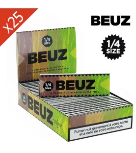 BEUZ - Boite de 25 carnets de feuilles 1/4 marron