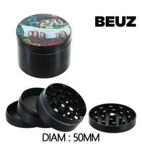 BEUZ - Moulin Alu Rolling en 4 parties avec récupérateur de pollen